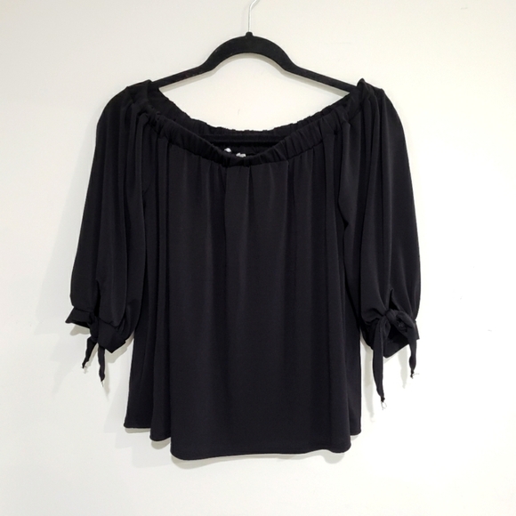 BP. off the Shoulders Stretchy Black Basic Top Size Medium - Picture 9 of 9